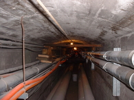 Piping in tunnel at Williams College